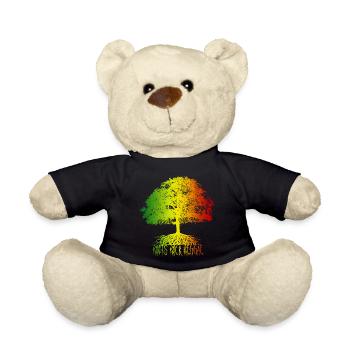 Africa Roots Black History Month Tree - Teddy Bear - black - Front