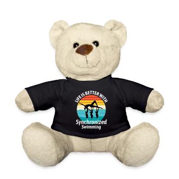 Synchro Swim Swimmer Synchronized Swimming Vintage - Teddy Bear - black - Front