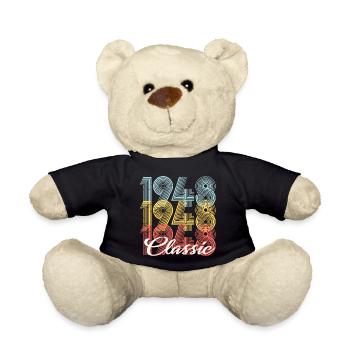 Classic Vintage 74th birthday Born in 1948 - Teddy Bear - black - Front