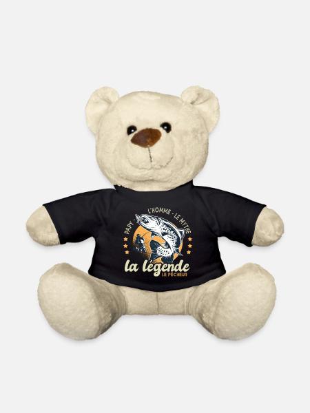 papy homme mythe légende pêche cadeau papi pêcheur - Nounours - noir
