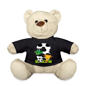Football 3 Birthday Football Player Football - Teddy Bear - black - Front