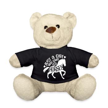 Just A Girl Who Loves Horses, Horseback Riding - Teddy Bear - black - Front