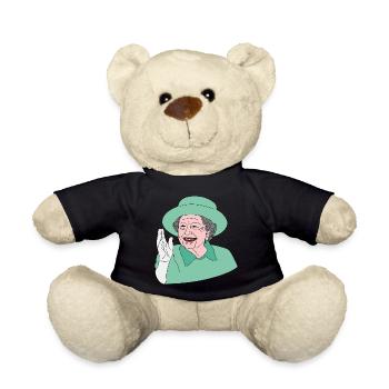 Our majesty the queen Elizabeth II. - Teddy Bear - black - Front