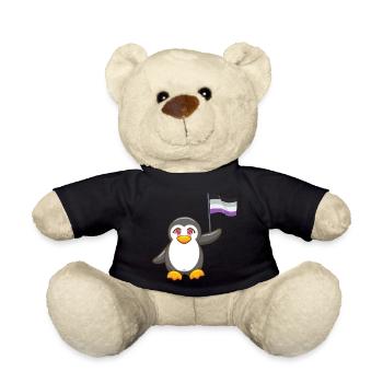 Gay Pride Antarctique Animal Pingouin Asexuel LGBT - Nounours - noir - Devant