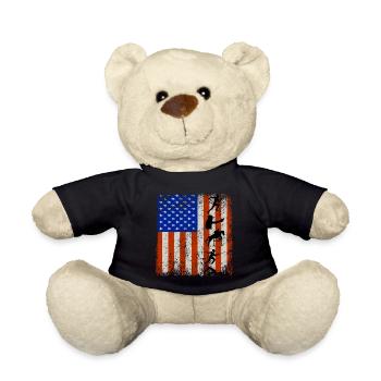 4 juillet Drapeau américain Pentathlon moderne - Nounours - noir - Devant
