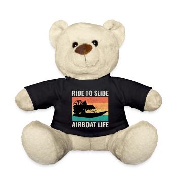 Airboat Fanboot Airboating Vintage Retro - Teddy - Schwarz - Vorne