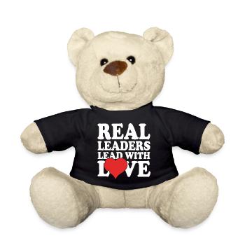Les vrais leaders dirigent avec amour - Nounours - noir - Devant
