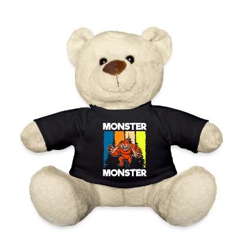 Monster Creepy Little Brother Big Sister - Teddy Bear - black - Front