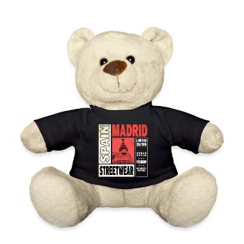 Madrid Spain City Skyline Holiday Home Love - Teddy Bear - black - Front
