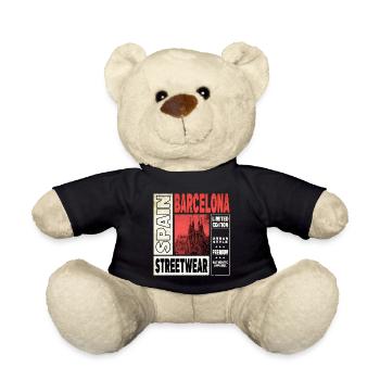Barcelona Spain City Skyline Holiday Summer - Teddy Bear - black - Front