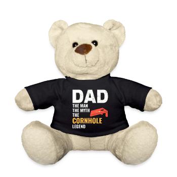 Cornhole Dad Bean Bag Toss Lawn Game Vatertag - Teddy - Schwarz - Vorne