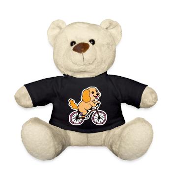 Golden Retriever Bicycle Dog Gift Puppy - Teddy Bear - black - Front