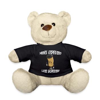 Mehr Espresso Weniger Depresso Kaffee Geschenkidee - Teddy - Schwarz - Vorne