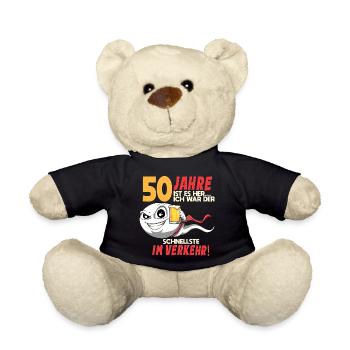 50 Geburtstag Mann Sperma 50 Jahre Geschenkidee - Teddy - Schwarz - Vorne