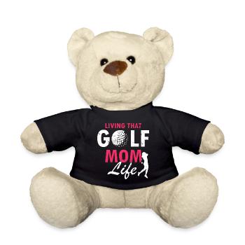 Living That Golf MOM Life Retro Vintage Golfer - Teddy Bear - black - Front