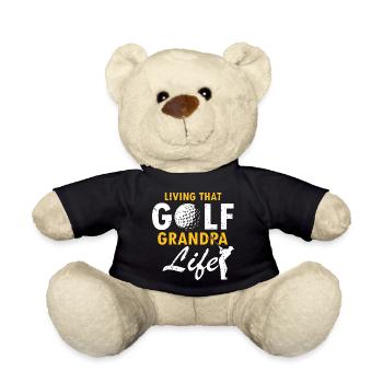 Living That Golf GRANDPA Life Retro Vintage Golfer - Teddy Bear - black - Front