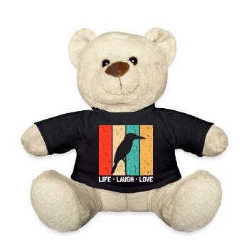 Kookaburra Design and Kookaburra Saying - Teddy Bear - black - Front
