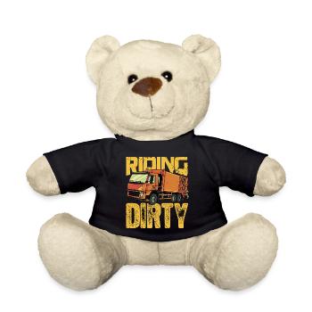 Trash Recycling Garbage Truck Driver - Funny - Teddy - Schwarz - Vorne
