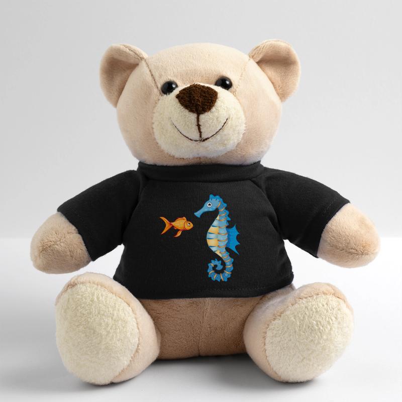niedlicher Comic Goldfisch und Seepferdchen Teddy