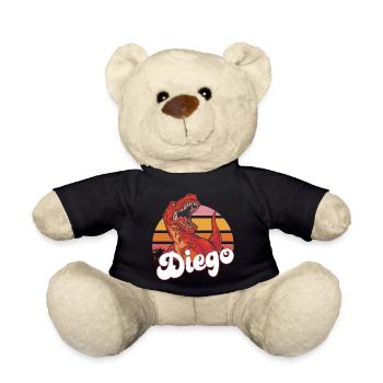 DIEGO - Schöner Jungen Name mit T-REX Dino - Teddy - Schwarz - Vorne