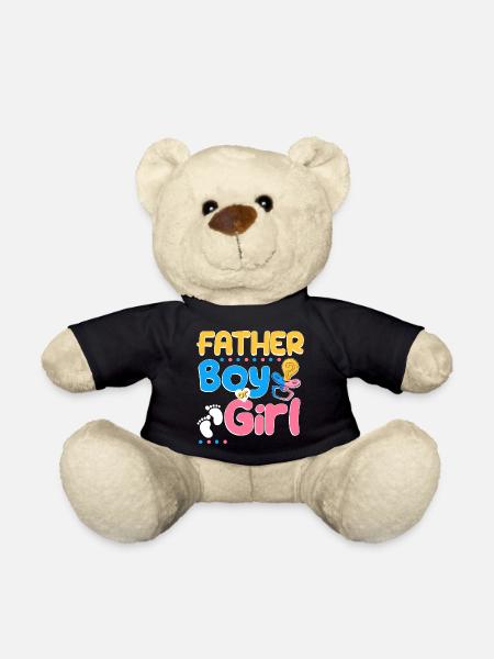 Pink or Blue Father Loves You Best Dad Ever - Teddy - Schwarz