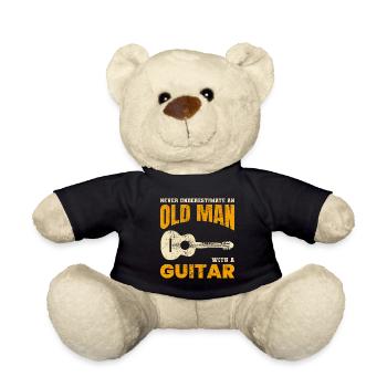 Alter Mann Gitarrist Musik Musiker Papa Opa - Teddy - Schwarz - Vorne