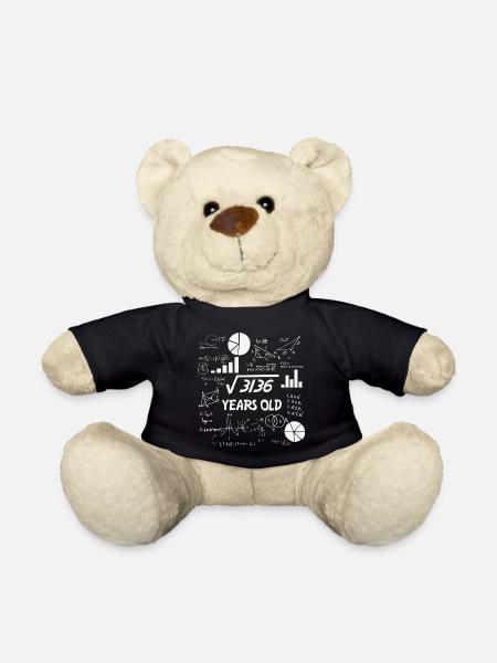 Square Root of 3136 | 56 Birthday Math 56 Years - Teddy Bear - black