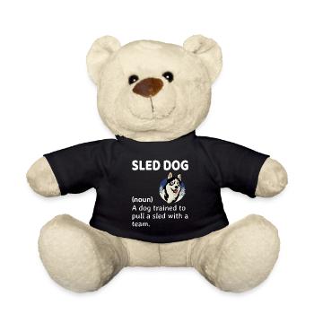 Husky Sledding Sled Dog Racing Alaskan Racers - Teddy Bear - black - Front