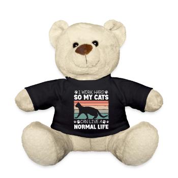 Cats Cat Eyes Wildcat - Teddy Bear - black - Front