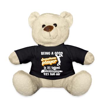 Saxophone Player Quote - Teddy Bear - black - Front