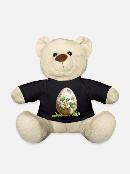 Cute design baby egg for Easter and spring - Teddy Bear - black