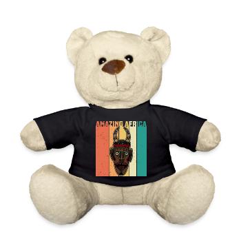 Afrika Maske Afrikanisch Afro Geschichte - Teddy - Schwarz - Vorne