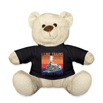 Lokführer Bahn Design I Model Eisenbahn - Teddy - Schwarz - Vorne