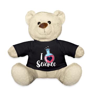 I Love Science Geschenk Für Wissenschaftler - Teddy - Schwarz - Vorne