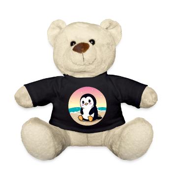 Pingouin de plage au coucher du soleil - Nounours - noir - Devant