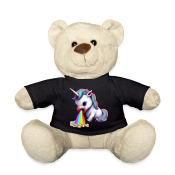 Rainbow sneezing unicorn allergy sufferer - Teddy Bear - black - Front