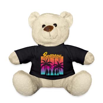 Coucher de soleil en famille à Boracay - Nounours - noir - Devant