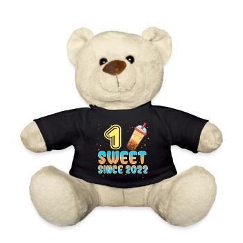 1. Geburtstag Bubble Tee - Teddy - Schwarz - Vorne