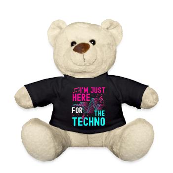 Techno Techno Musik Tanzen Abfeiern - Teddy - Schwarz - Vorne