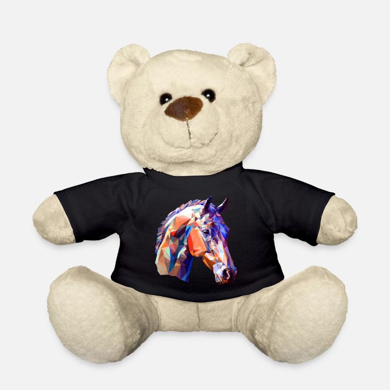 Coloré Polygon Horse Creative Art Design - Nounours - noir