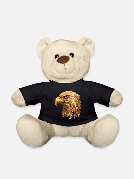Eagle Head Gold Bird of Prey Bird Animal Nature - Teddy Bear - black