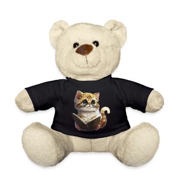 Chaton de lecture avec des lunettes Chat de lecture - Nounours - noir - Devant