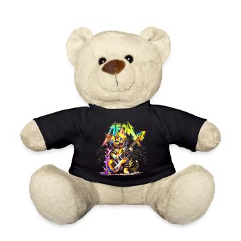 Metal Meow Kitty - Rainbow - Teddy Bear - black - Front
