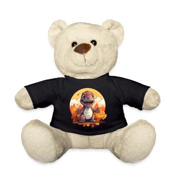 Autumn Trex: Foliage, Leaves and Sunset - Teddy Bear - black - Front