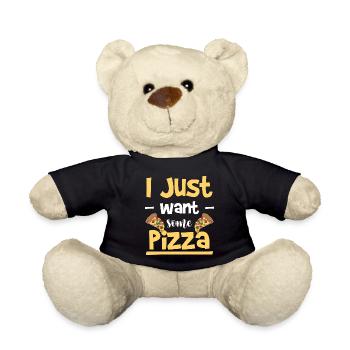 Fast Food Pizzaliebhaber Salami Käse - Teddy - Schwarz - Vorne