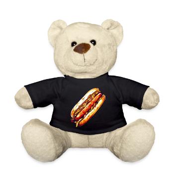 Hot Dog Würstchen Wurst für für Hot Dog - Teddy - Schwarz - Vorne