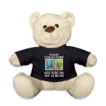 Stamp Collecting Collector Philatelist - Teddy Bear - black - Front