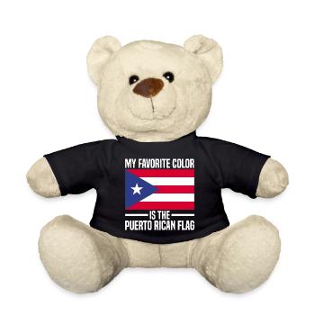 Puerto Rico Flagge | Puerto Ricaner Geschenkideen - Teddy - Schwarz - Vorne