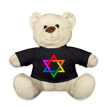 Israel lgbt star of david flag - Teddy Bear - black - Front
