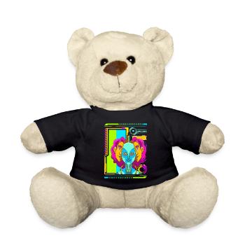 Cyberpunk Retro Synthwave Futuristic - Teddy Bear - black - Front